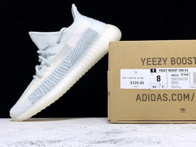 White Cloud Reflective Boost 350 Adidas FW5317 V2 Yeezy 0801